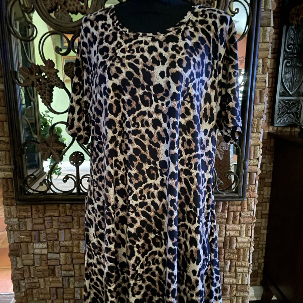 NWT Wneedu Jungle Animal Print Silky Dress 2XL